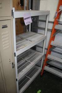 lot 1534 image: 4-shelf Plastic Shelving Unit