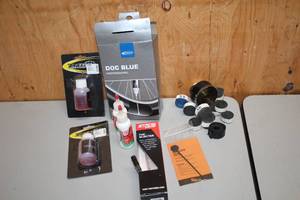 lot 1489 image: Misc Bike Accessories - Doc Blue Professional, The InjectorTektron Hydraulic Fluid, Handlebar Tape