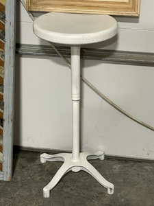 Vintage Metal Stool, Wall Mirror, and Wall Art