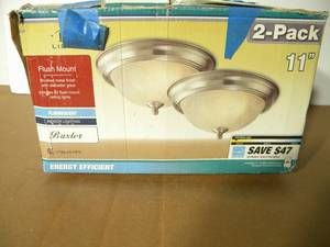 lot 20 image: Patriot Lighting 11 Flush Mount Lighting Fixture 2 Pack