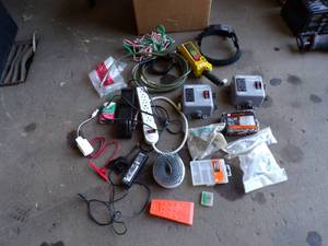 lot 113 image: Miscellaneous Lot of Power Strips, Air Hose, Cab Power, Drywall screws)