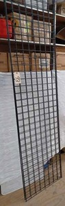 lot 93 image: Pair of Black Retail Metal Display Grid Wall for Clothing, Signage, andor Scenery Display - Measuring 24-inches wide X 8-feet tall