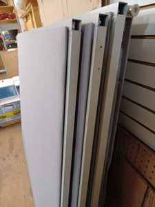 lot 105 image: 5-foot wide X 6-foot tall Four Sided Single Office Cubicle with Adjustable Feet in Good Condition