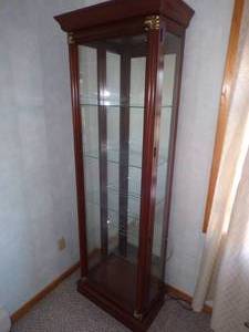 Tall Glass Display cabinet side entry doors