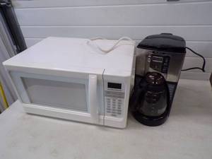 Microwave and Coffee Pot