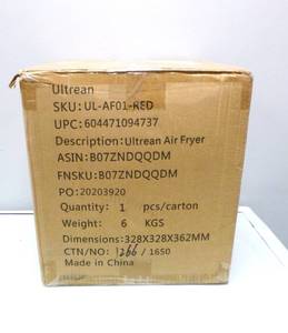 lot 47 image: Ultrean 4.2 Quart Red Electric Hot Air Fryer with LCD Digital Screen and NonStick Frying Pot
