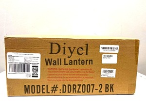 lot 101 image: Diyel Set of Two Dusk to Dawn Outdoor Black & Gold Outdoor Gooseneck Wall Sconces