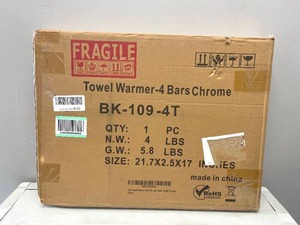 lot 108 image: Key Tek 4-Bar Stainless Steel Plug-inHardwired Towel Warmer Rack