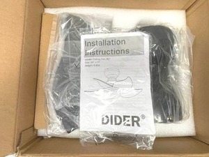lot 111 image: Dider 24 in. Black & Caramel 5-Blade Mini IndoorOutdoor Ceiling Fan with LIght and Remote Control