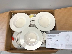 lot 118 image: Sunco Lighting 12 Pack 56 Inch 4000K Cool White LED Can Lights Recessed Lighting Retrofit with Baffle Trim