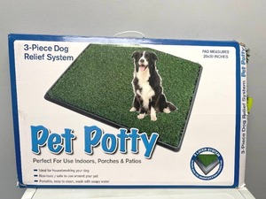lot 123 image: LOOBANI Pet Potty Indoor 2-Pack Grass Pads with Large Black Tray