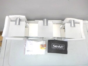 lot 132 image: SOLFART 3-Light Dimmable Chrome Stainless Steel Bathroom Vanity Light Fixtures