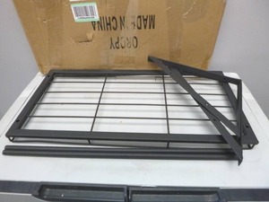 lot 136 image: OROPY 23 Inch Wall Mounted Pot Rack Storage Shelf with 2 Tier Hanging Rails