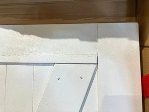 lot 50 image: 28 x 84 in. White Wood Barn Door Slab with Water-Proof Primed Surface