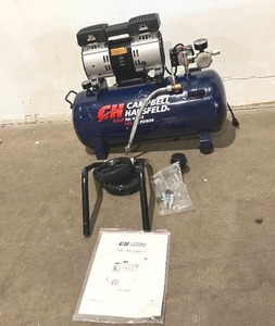 lot 9 image: Campbell Hausfeld 8 Gal. Electric Quiet Hot Dog Air Compressor