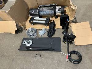 lot 10 image: Bulldog Trailer Winch - 12000lb Trailer with 90 Ft. Wire Rope, Roller Fairlead, Mounting Plate, Low Profile