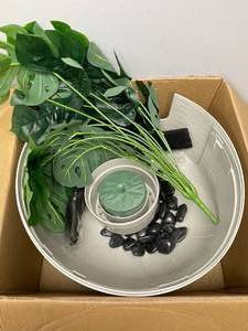 lot 139 image: keygarzone Light Gray Hidden Cat Liter Box with Decorative Plant Top