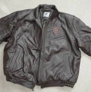 New Mens X-Large Brown leather jacket with North American Hunting Club logo