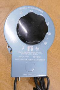 STACO variable transformer 240V input