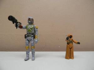 VINTAGE 1979 KENNER STAR WARS BOBA FETT ACTION FIGURE & 1977 JAWA ACTION FIGURE - FANTASTIC ORIGINAL PIECES - SEE PICTURES