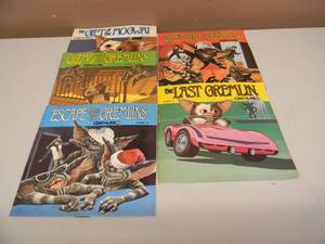 VINTAGE 1984 GREMLINS ADVENTURES - Story Books # 1-5 Set With Records 33 13 RPM - NICE - COMPLETE SET - SEE PICTURES