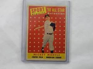 lot 3 image: Mickey Mantle Sport Magazine 58 All Star Selection Topps 487