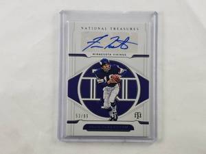 lot 39 image: Fran Tarkenton Numbered & Autographed Panini National Treasures 53 of 99