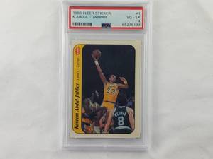 lot 55 image: Kareem Abdul-Jabbar 1986 Fleer Sticker #1 PSA VG - EX 4