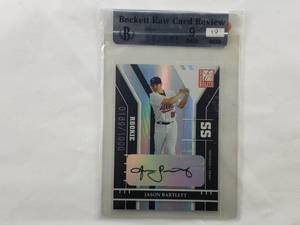 lot 57 image: Jason Bartlett Rookie Numbered 1891000 Donruss Elite 2004 Beckett Raw Card Review Rating 9