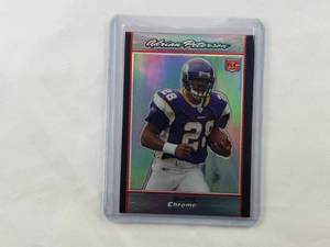 lot 62 image: Adrian Peterson Rookie Refractor Bowman Chrome No. BC65