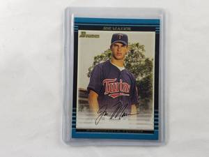 lot 66 image: Joe Mauer 2002 Bowman Rookie Card No. 379