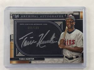 lot 69 image: Torii Hunter Numbered 9100 Autograph Topps AA-THU
