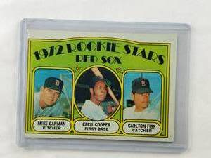 lot 95 image: 1972 Rookie Stars Red Sox Carlton Fisk, Cecil Cooper, Mike Garman Topps No. 79