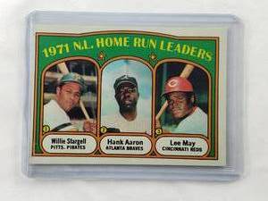 lot 99 image: 1971 National League Home Run Leaders Hank Aaron, Willie Stargell, Lee May