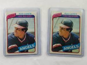lot 101 image: Lot of 2 Rod Carew A.L. All-Star Topps No. 700