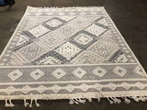 Bazaar Ramsi WhiteGrey 8 ft. x 10 ft. Global Polypropylene and Polyester Area Rug by PRIVATE BRAND UNBRANDED Customer Returns See Pictures