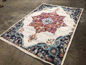 Aurora Multicolored 6 ft. x 9 ft. Medallion Area Rug by StyleWell Customer Returns See Pictures