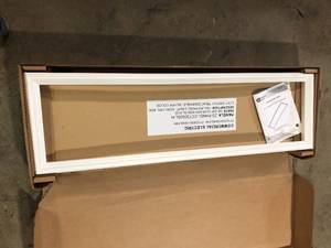 Augusta 50 in. x 15 in. Satin Nickel, White Frame CCT Selectable LED Flush Mount Ceiling Light 4000 Dimmable Lumens by Commercial Electric   Customer Returns See Pictures