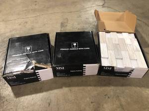 3 Lots of Angora Subway 11.88 in. x 14.75 in. Polished Marble Floor and Wall Tile (0.97 sq. ft.Each) by MSI   Customer Returns See Pictures