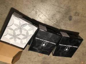3 Lots of VLa Fleur 8.9 in. x 9.92 in. Polished Marble Look Wall Tile (6.2 sq. ft.Case) by MSICustomer Returns See Pictures
