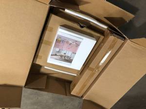 Kurv Cafe 24 in. Round White Counter Height Table with Metal Frame (Seats 2) by Jamesdar   Customer Returns See Pictures