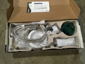 lot 2 image: Brecklyn Single-Handle 6-Spray Tub and Shower Faucet with Magnetix Rainshower Combo in Chrome by MOEN   Customer Returns See Pictures