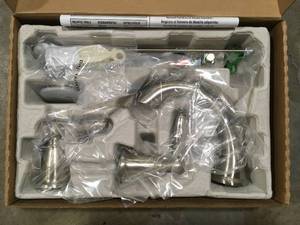lot 6 image: Brantford 8 in. Widespread 2-Handle High-Arc Bathroom Faucet Trim Kit in Brushed Nickel (Valve Not Included) by MOEN Customer Returns See Pictures