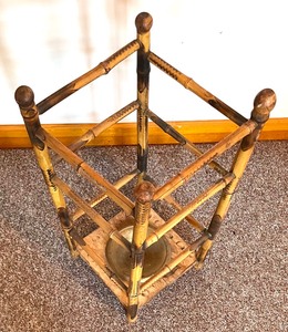 lot 71 image: Vintage Burnt Bamboo Umbrella Stand