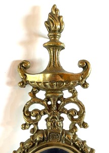 lot 76 image: Vintage Brass Wall Mount Candle Holder with Mirror