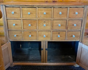 lot 2 image: Vintage Apothecary Cabinet