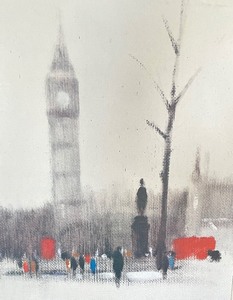 lot 100 image: Vintage Framed (No Glass) Print Big Ben by Anthony Robert Klitz