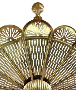lot 135 image: Vintage Brass Art Nouveau Ornate Fireplace Screen