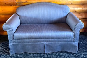 lot 104 image: Lovely Striped Loveseat