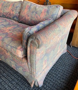 lot 136 image: Vintage Horse Themed Upholstered Sofa
